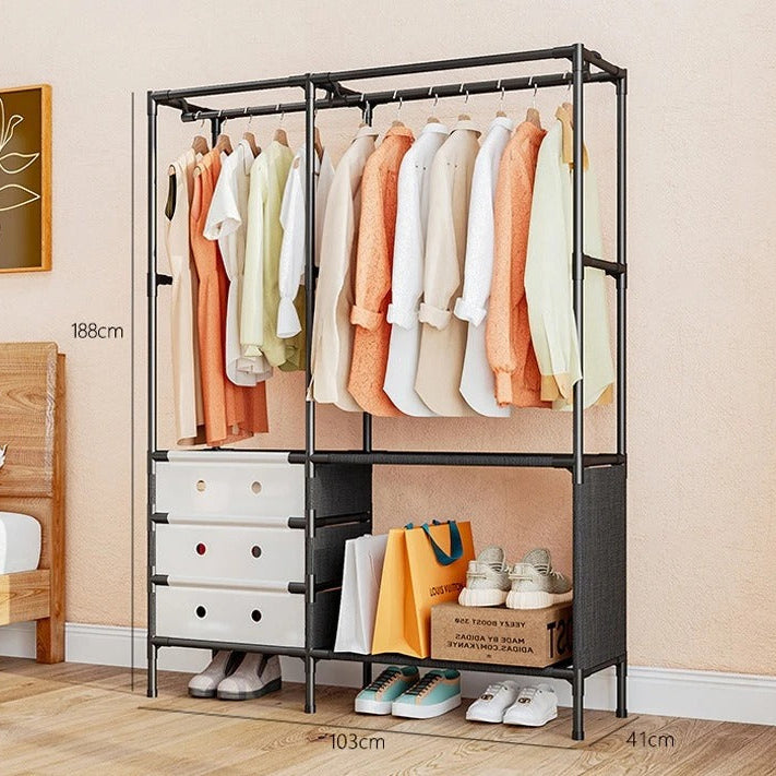 2 Row Metal Multifunctional Clothes Rack