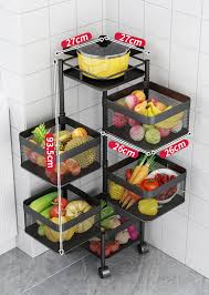 Kitchen Rotating Fruit and Vegetable Storage Rack