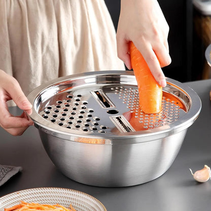 2-in-1 Colander with Grater Multi-Function Kitchen Strainer