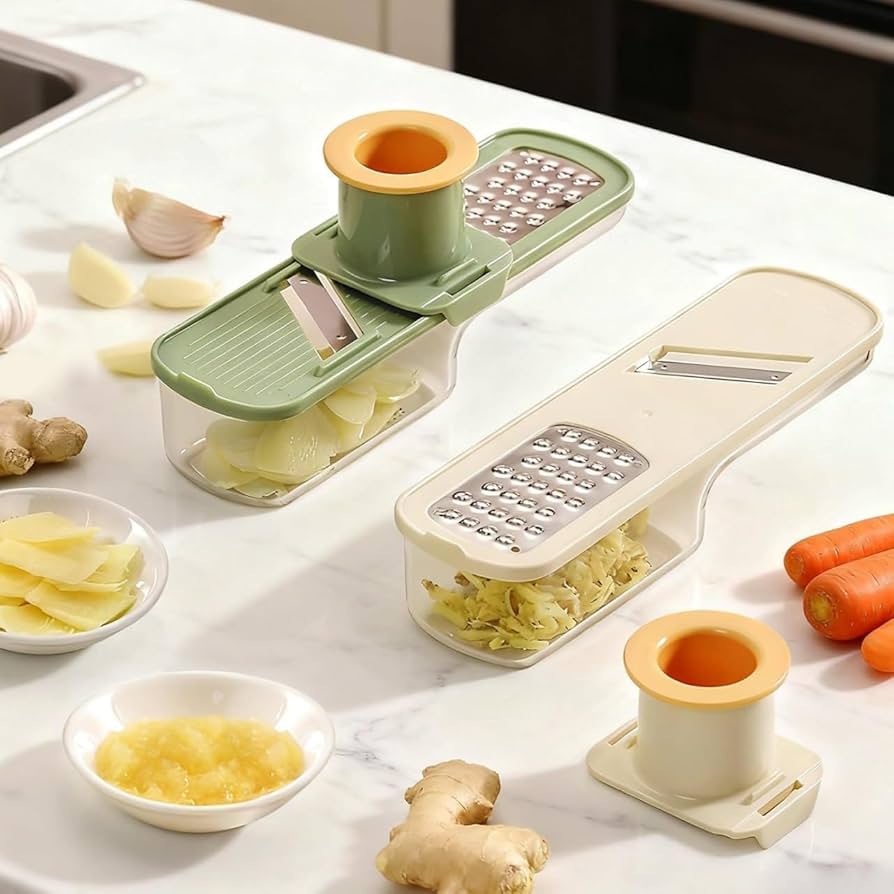 3-in-1 Manual Handheld Garlic Chopper and Grinder
