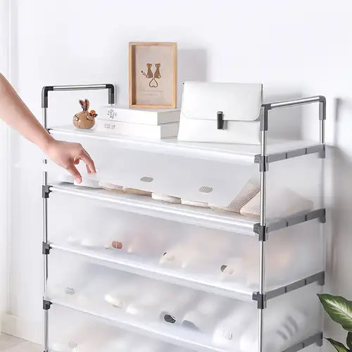 5-Layer Dust-Proof Compact Shoe Storage Rack