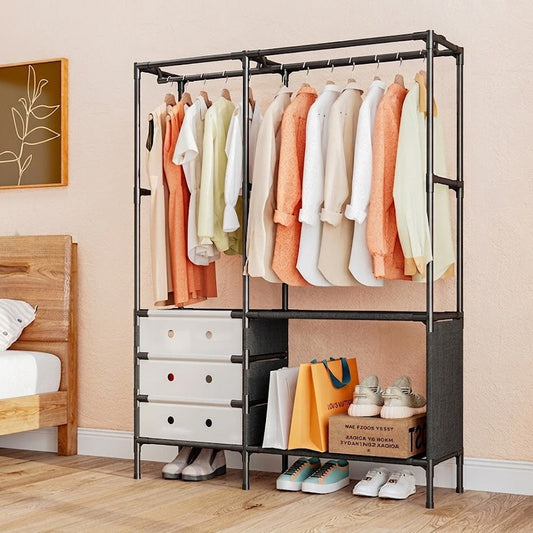 2 Row Metal Multifunctional Clothes Rack