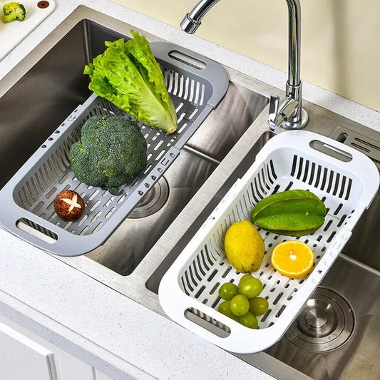 Expandable Sink Rack with Adjustable Basket