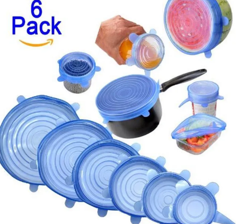 Silicone Stretch Lids and Reusable Bowl Covers Set of 6+6