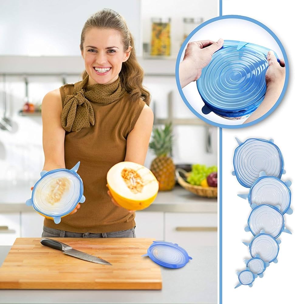 Silicone Stretch Lids and Reusable Bowl Covers Set of 6+6