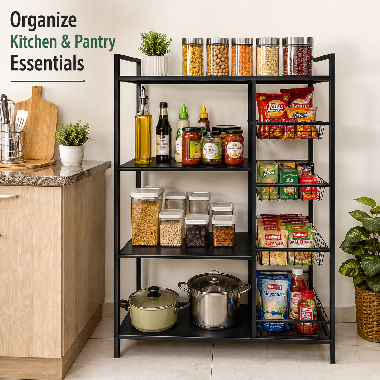 4-Tier Multifunctional Metal Storage Rack by Housify
