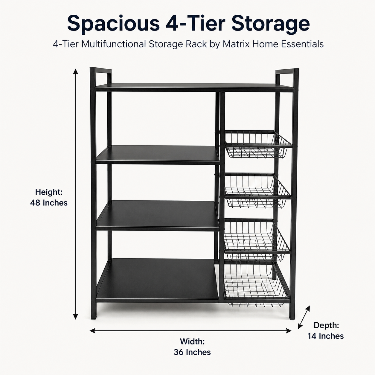 4-Tier Multifunctional Metal Storage Rack by Housify
