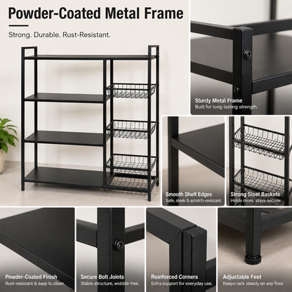 4-Tier Multifunctional Metal Storage Rack by Housify