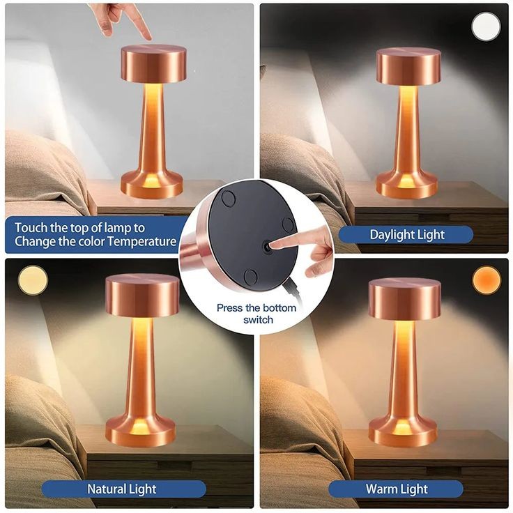 Ambient Wireless Rechargeable Touch Lamp with 3 Light Intensities
