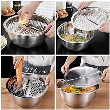 2-in-1 Colander with Grater Multi-Function Kitchen Strainer