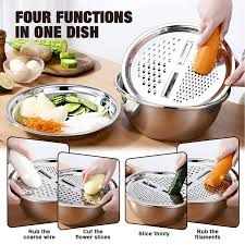 2-in-1 Colander with Grater Multi-Function Kitchen Strainer