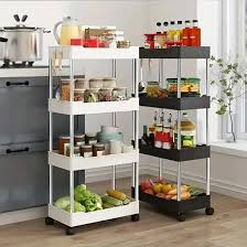 4 Tier Trolley Organizer with Movable Wheels