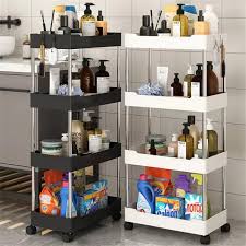 4 Tier Trolley Organizer with Movable Wheels