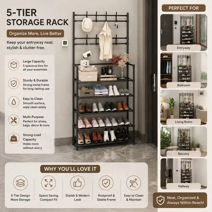 Multi-Layer Clothes and Shoe Rack