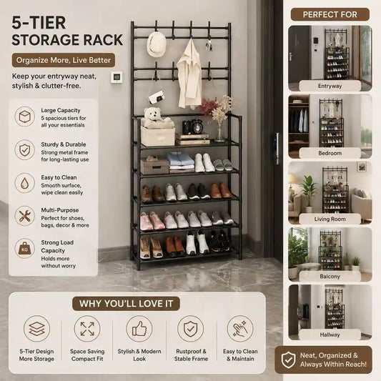 Multi-Layer Clothes and Shoe Rack