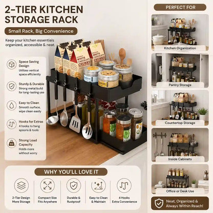 Double Layer Multi-Function Sliding Storage Rack
