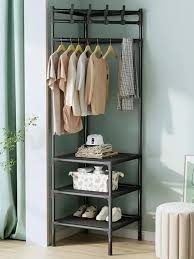 Corner Coat Rack with Multi Storage Shelf Cabinet