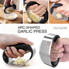 Garlic Press Metal Ginger Garlic Chopper Crusher – Stainless Steel