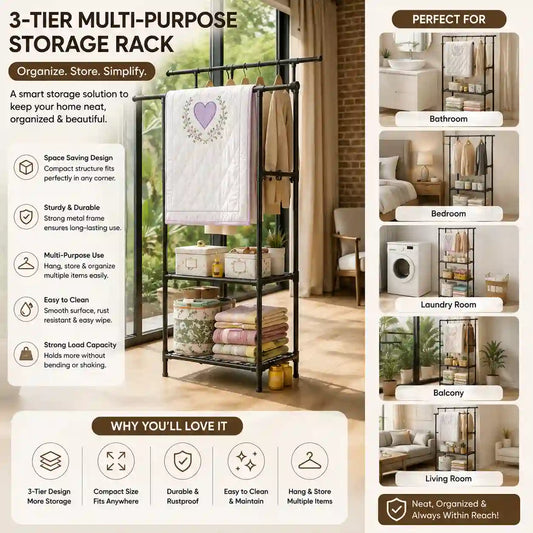 Portable Clothes Hanging Storage Rack