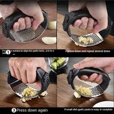 Garlic Press Metal Ginger Garlic Chopper Crusher – Stainless Steel