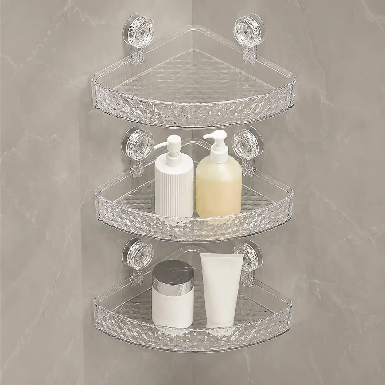 Acrylic Self Adhesive Bathroom Corner Shelf