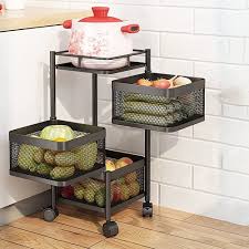 Kitchen Rotating Fruit and Vegetable Storage Rack