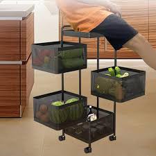 Kitchen Rotating Fruit and Vegetable Storage Rack