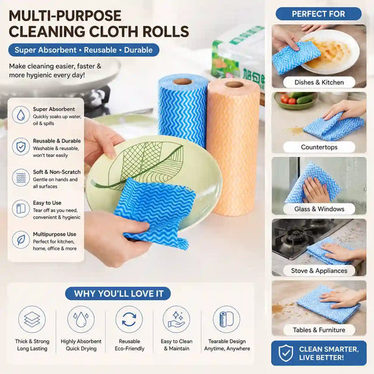 Anti-Bacterial Reusable Kitchen Cleaning Cloth Roll