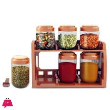 Spice Rack with 6 Airtight Jars