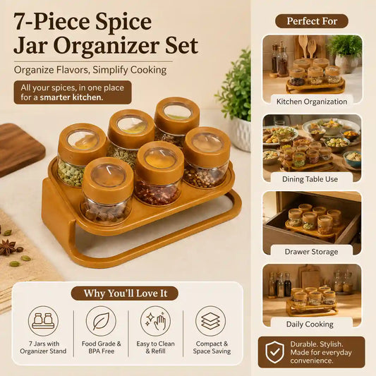 Spice Zone 6 Piece Masala Rack with Elegant Stand