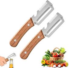2-Pack 3-in-1 Multifunctional Vegetable Peeler with Wooden Handle