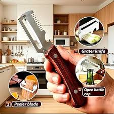 2-Pack 3-in-1 Multifunctional Vegetable Peeler with Wooden Handle