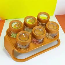 Spice Zone 6 Piece Masala Rack with Elegant Stand