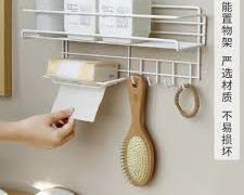 Wall-Mounted Bathroom Shelf with Hooks and Soap Dish