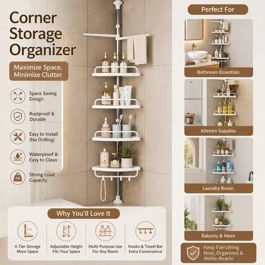 Stainless Steel Multi Layer Bathroom Corner Rack