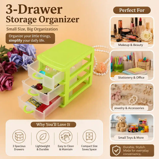 3 Drawer Desktop Multipurpose Organizer