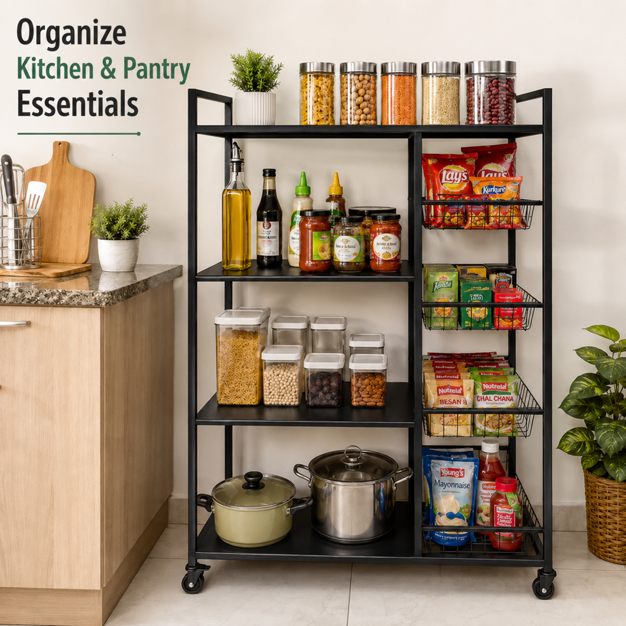 4-Tier Multifunctional Metal Storage Rack by Housify
