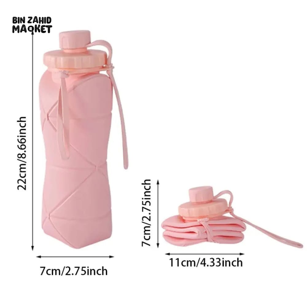 600ML Silicone Foldable Water Bottle